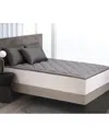 Graphene Charcoal Infused Antimicrobial Odor Resistant 420 Thread Count Allergen Barrier Diamond Qui In Grey