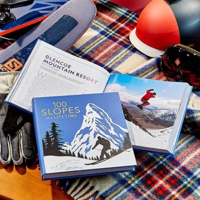 Graphic Image 100 Slopes Of A Lifetime Leather Bound Book