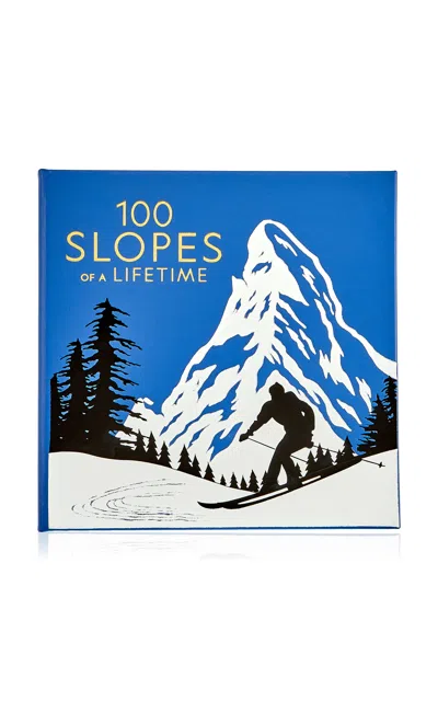 Graphic Image 100 Slopes Of A Lifetime Leather Hardcover Book In Blue