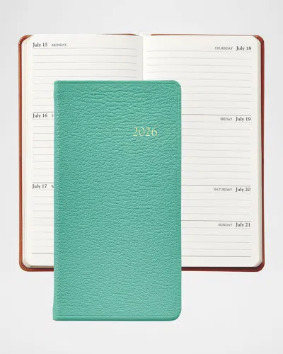 Graphic Image 2026 6" Leather Pocket Datebook In Green