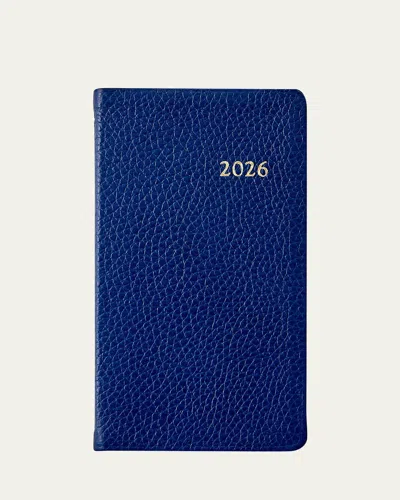 Graphic Image 2026 6" Leather Pocket Datebook In Blue