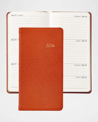 Graphic Image 2026 6" Leather Pocket Datebook In Orange