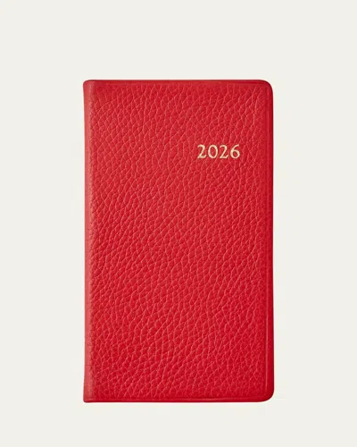 Graphic Image 2026 6" Leather Pocket Datebook In Red
