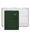 Graphic Image 2026 Embossed Croc Leather Desk Diary In Green