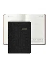 Graphic Image 2026 Embossed Croc Leather Weekly Notebook In Black