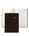 Graphic Image 2026 Embossed Croc Leather Weekly Notebook In Brown
