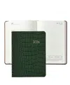 Graphic Image 2026 Embossed Croc Leather Weekly Notebook In Green