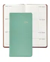 Graphic Image 2026 Goatskin Leather Pocket Datebook In Green