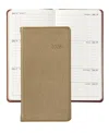 Graphic Image 2026 Goatskin Leather Pocket Datebook In Brown