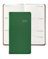 Graphic Image 2026 Goatskin Leather Pocket Datebook In Green