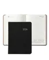 Graphic Image 2026 Goatskin Leather Weekly Notebook In Black