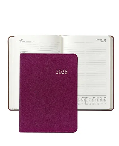 Graphic Image 2026 Goatskin Leather Weekly Notebook In Pink