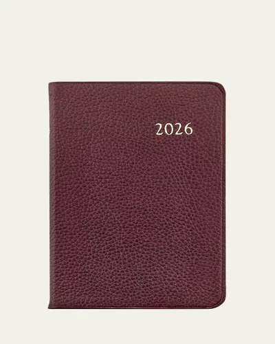 Graphic Image 2026 Leather Daily Journal In Burgundy