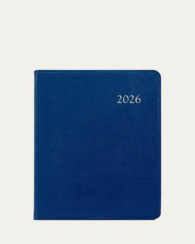 Graphic Image 2026 Leather Desk Diary In Blue