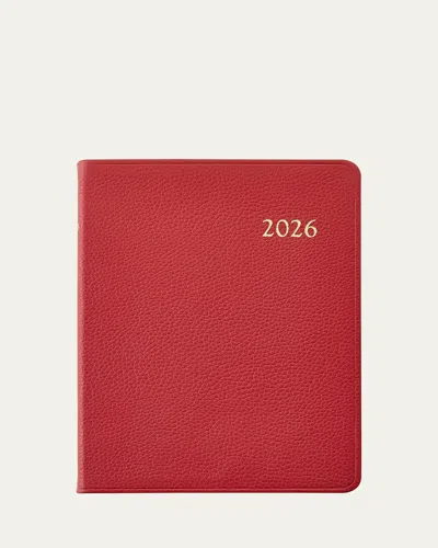 Graphic Image 2026 Leather Desk Diary In Red
