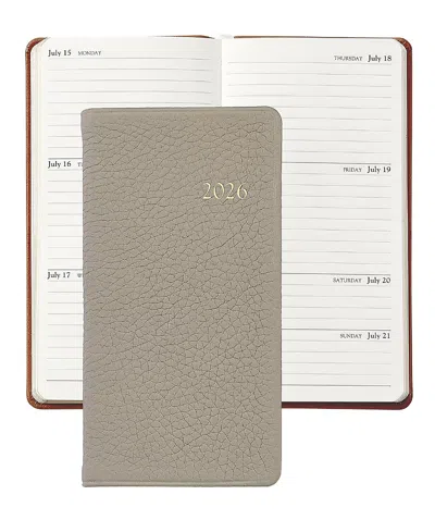 Graphic Image 2026 Pebble Leather Pocket Datebook In Neutral