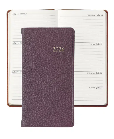 Graphic Image 2026 Pebble Leather Pocket Datebook In Purple