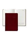 Graphic Image 2026 Traditional Leather Weekly Notebook In Burgundy