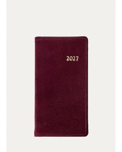 Graphic Image 2027 6" Leather Pocket Datebook In Burgundy