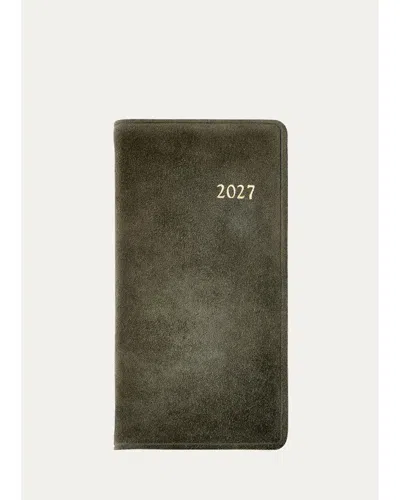 Graphic Image 2027 6" Leather Pocket Datebook In Green