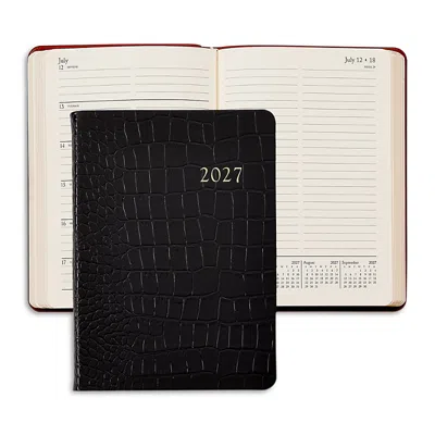Graphic Image 2027 Croc Embossed Leather Weekly Notebook In Multi