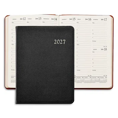 Graphic Image 2027 Leather Desk Diary In Black
