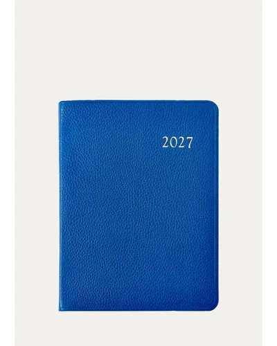 Graphic Image 2027 Leather Desk Diary In Blue