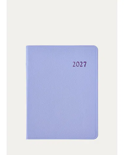 Graphic Image 2027 Leather Desk Diary In Blue