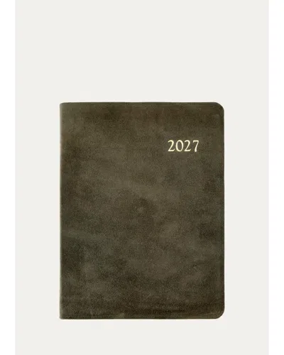 Graphic Image 2027 Leather Desk Diary In Green