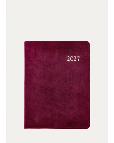 Graphic Image 2027 Leather Desk Diary In Purple