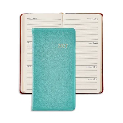 Graphic Image 2027 Leather Pocket Datebook In Green