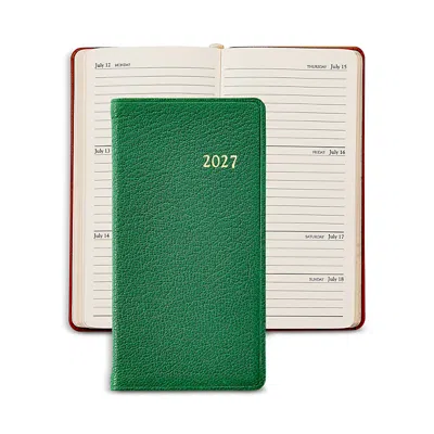 Graphic Image 2027 Leather Pocket Datebook In Green