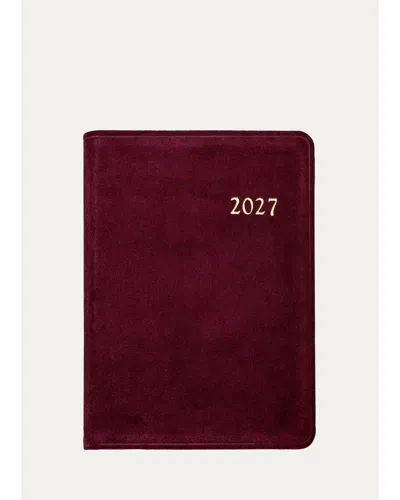Graphic Image 2027 Leather Weekly Notebook In Burgundy