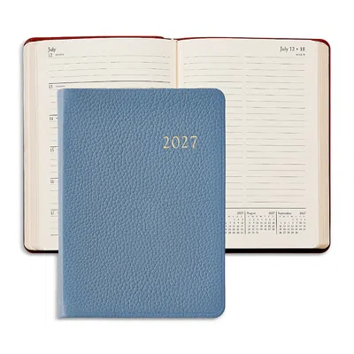 Graphic Image 2027 Pebbled Leather Pocket Datebook In Blue
