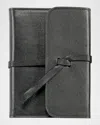 Graphic Image 7" Refillable Leather Wrap Journal In Black
