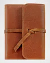 Graphic Image 7" Refillable Leather Wrap Journal In Brown