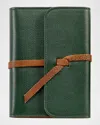 Graphic Image 7" Refillable Leather Wrap Journal In Green