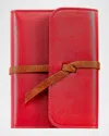 Graphic Image 7" Refillable Leather Wrap Journal In Red