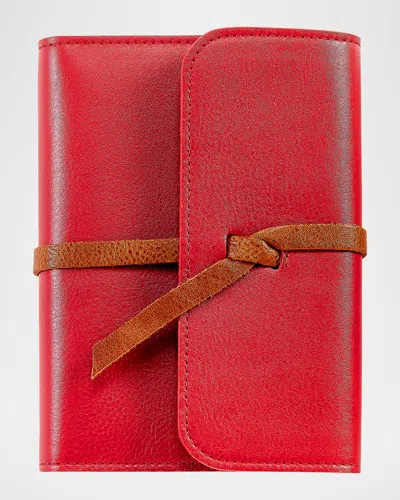 Graphic Image 7" Refillable Leather Wrap Journal In Red