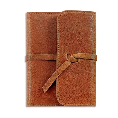Graphic Image 7 Refillable Wrapped Harness Leather Journal In Brown