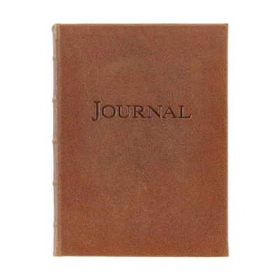 Graphic Image 9" Leather Hardcover Journal In Cognac
