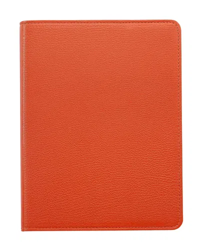 Graphic Image 9" Leather Wire-o-notebook In Orange