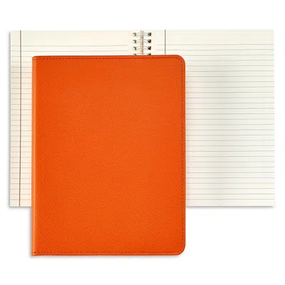 Graphic Image 9 Refillable Leather Journal In Orange