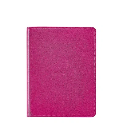 Graphic Image 9" Refillable Leather Notebook In Azalea