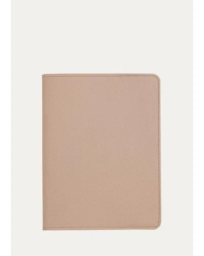 Graphic Image 9" Refillable Leather Notebook In Brown