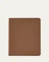 Graphic Image 9" Refillable Leather Notebook In Taupe