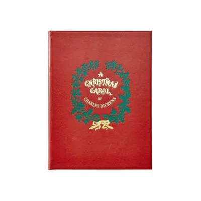 Graphic Image A Christmas Carol Leather Bound Book In Red