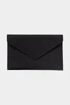 Graphic Image Black Goatskin Leather Medium Envelope