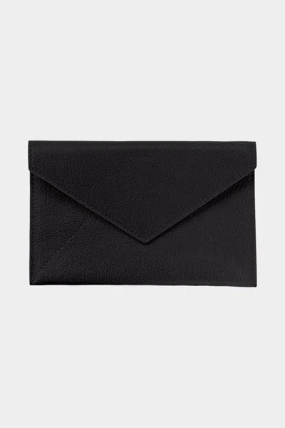 Graphic Image Black Goatskin Leather Medium Envelope In Gray