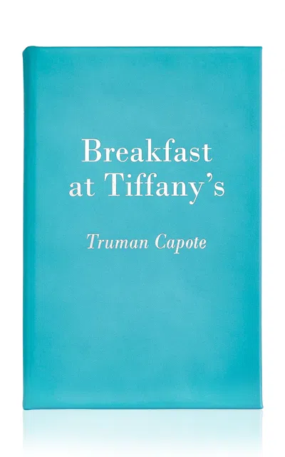Graphic Image Breakfast At Tiffany's Leather Hardcover Book In Blue
